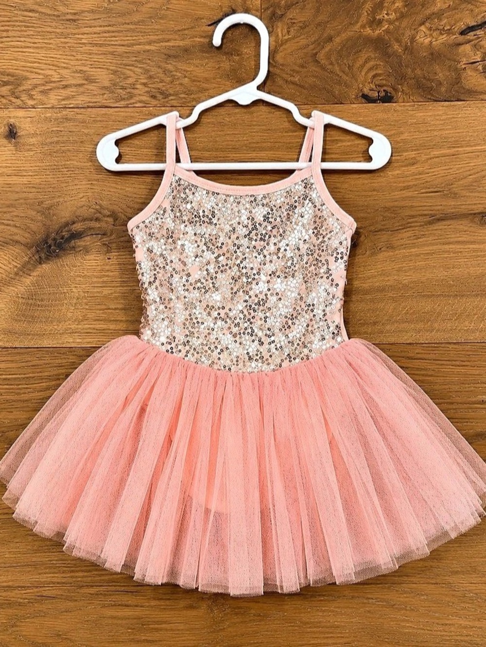 Girls Pink Sequin Tulle Party Dress Like New